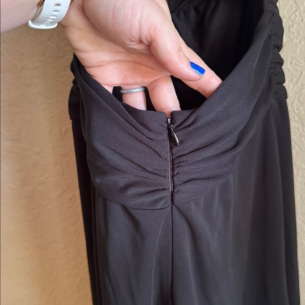 White House Black Market Black Sleeveless Dress Open Back Crisscross Size 2 - Picture 6 of 8